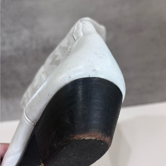 Oak Tree Farms White Leather Western Pull On Snip Toe Boots Size 6.5 - Picture 15 of 15